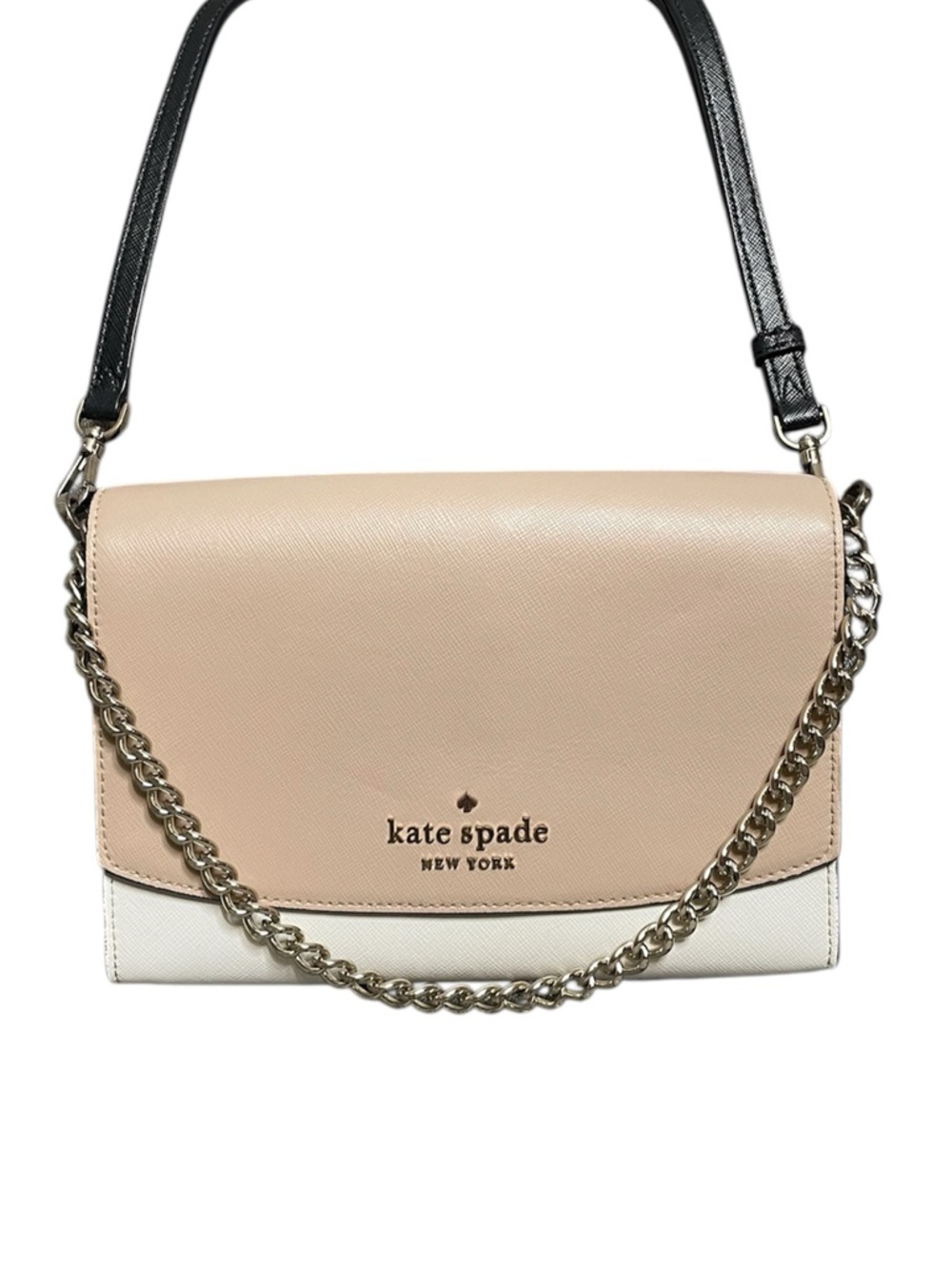 Kate Spade Carson Tricolor Convertible Crossbody Bag w/ Gold Chain Accent